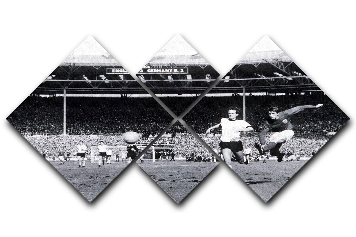 They think its all over Geoff Hurst Goal 4 Square Multi Panel Canvas  - Canvas Art Rocks - 1
