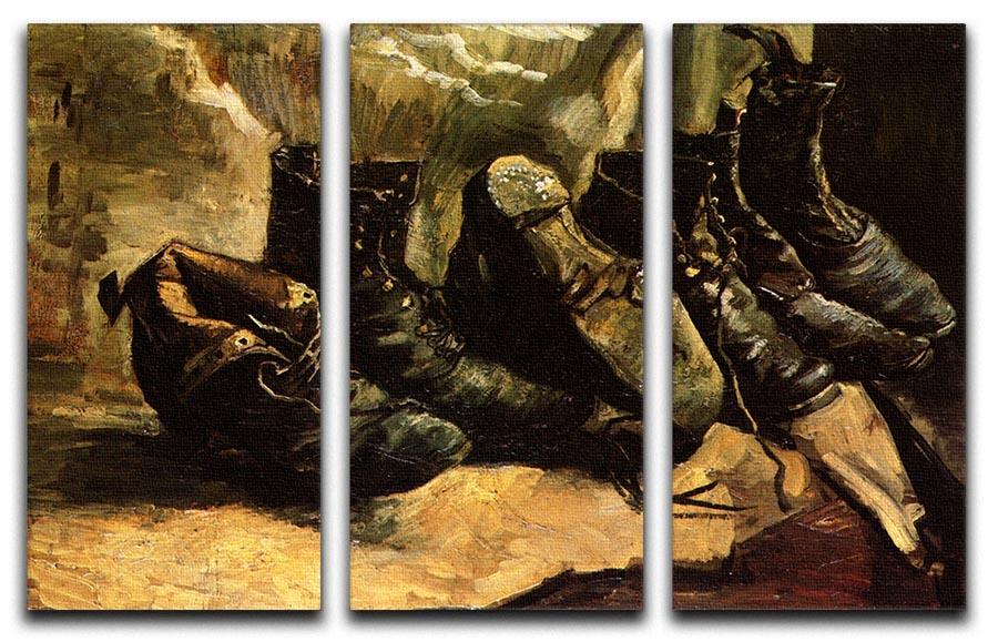 Three Pairs of Shoes by Van Gogh 3 Split Panel Canvas Print - Canvas Art Rocks - 4
