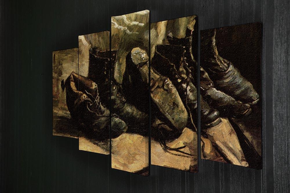 Three Pairs of Shoes by Van Gogh 5 Split Panel Canvas - Canvas Art Rocks - 2