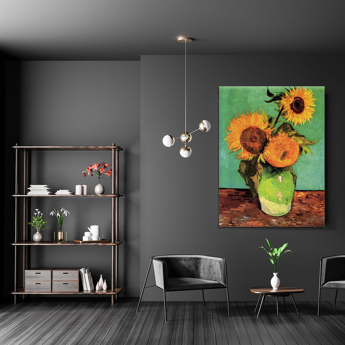 Three Sunflowers in a Vase by Van Gogh Canvas Print or Poster - Canvas Art Rocks - 5