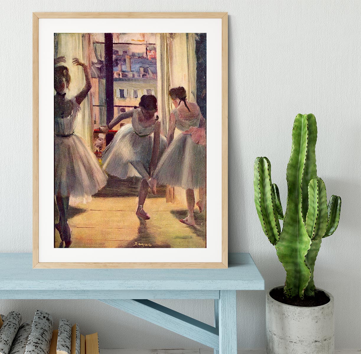Three dancers in a practice room by Degas Framed Print - Canvas Art Rocks - 3