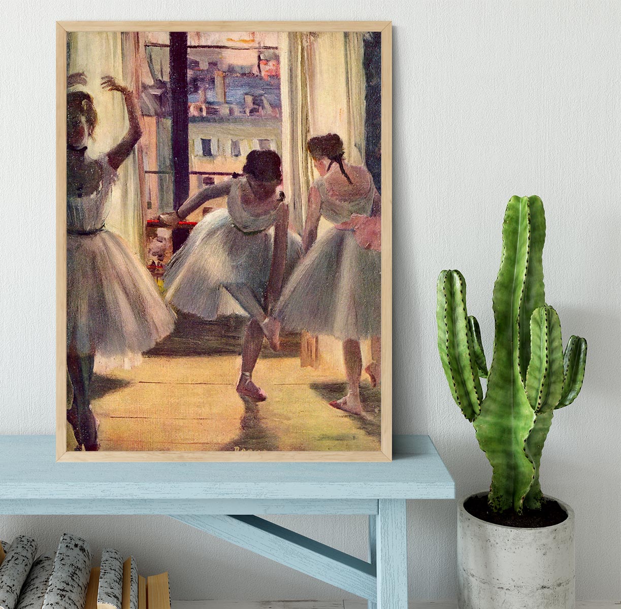 Three dancers in a practice room by Degas Framed Print - Canvas Art Rocks - 4