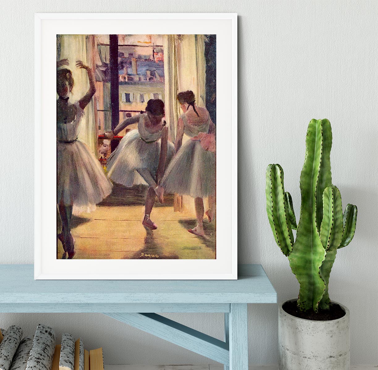 Three dancers in a practice room by Degas Framed Print - Canvas Art Rocks - 5