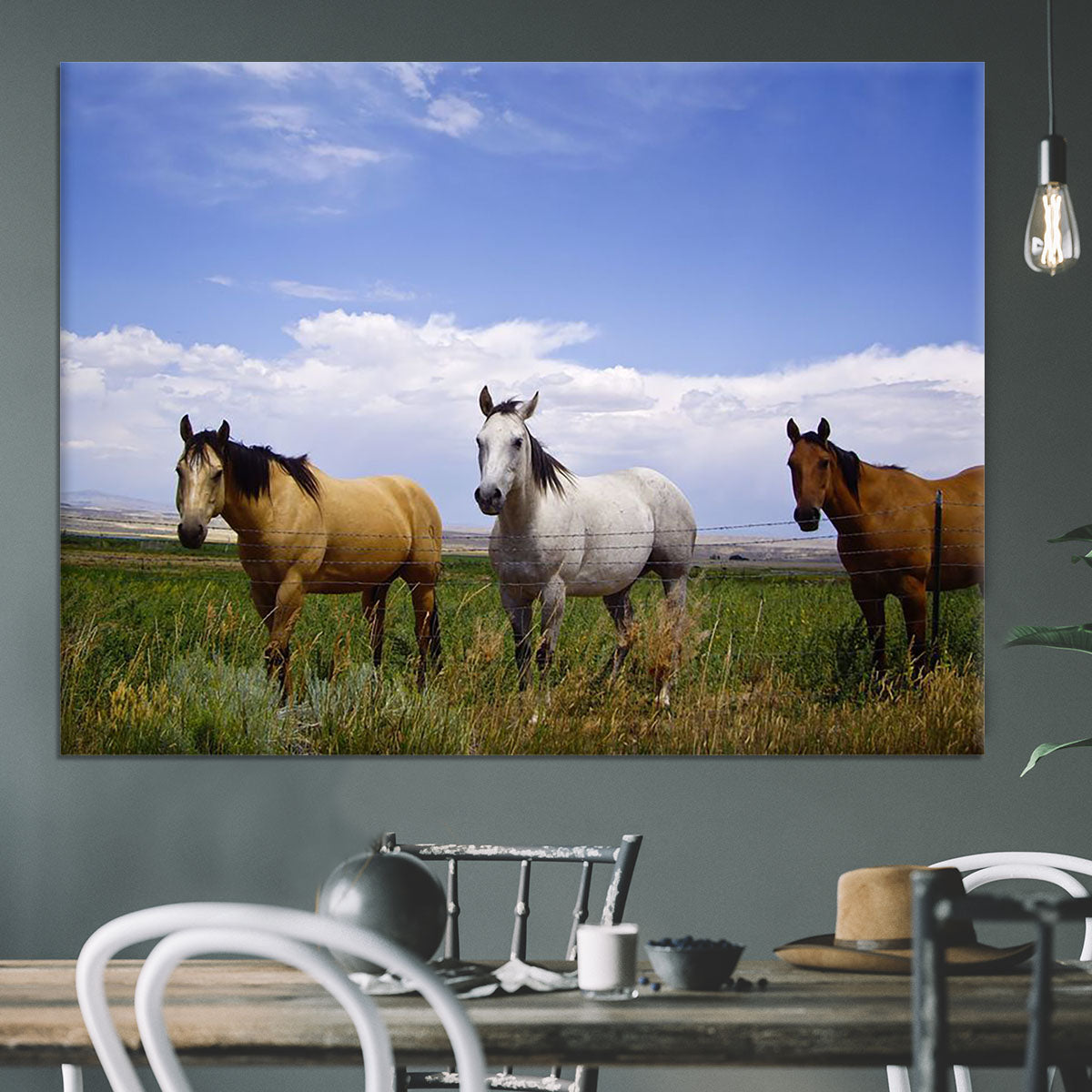 Three horses of a different color Canvas Print or Poster - Canvas Art Rocks - 3