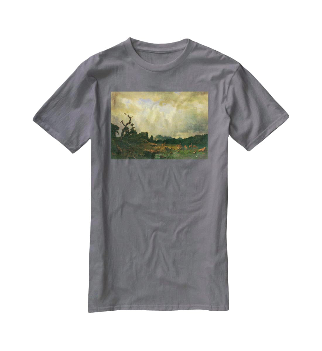 Thunderstorms in the Rocky Mountains by Bierstadt T-Shirt - Canvas Art Rocks - 3