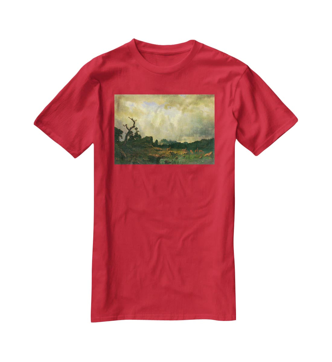 Thunderstorms in the Rocky Mountains by Bierstadt T-Shirt - Canvas Art Rocks - 4