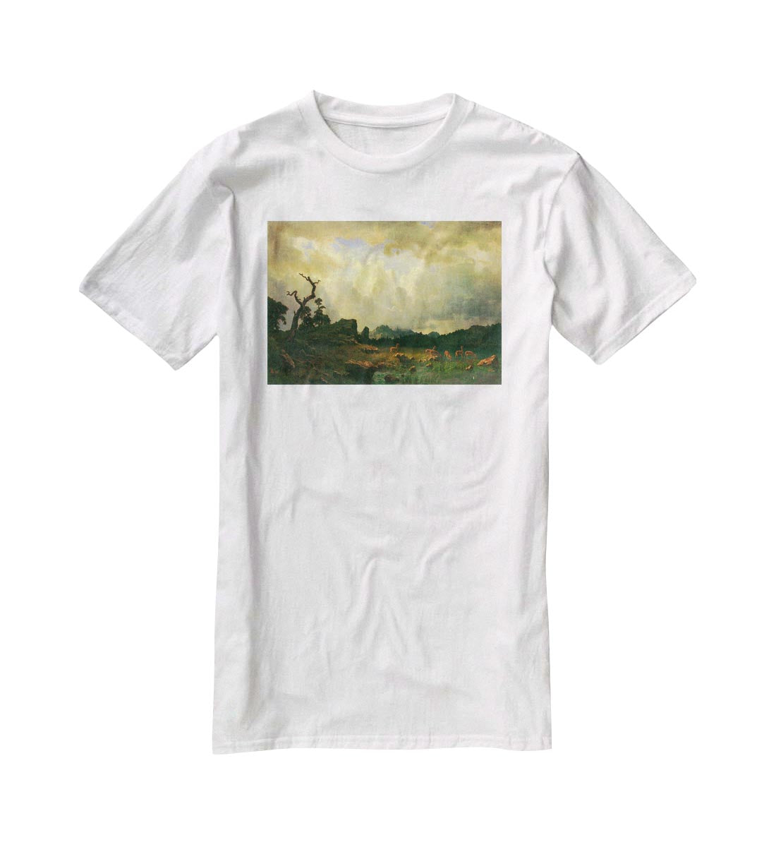 Thunderstorms in the Rocky Mountains by Bierstadt T-Shirt - Canvas Art Rocks - 5