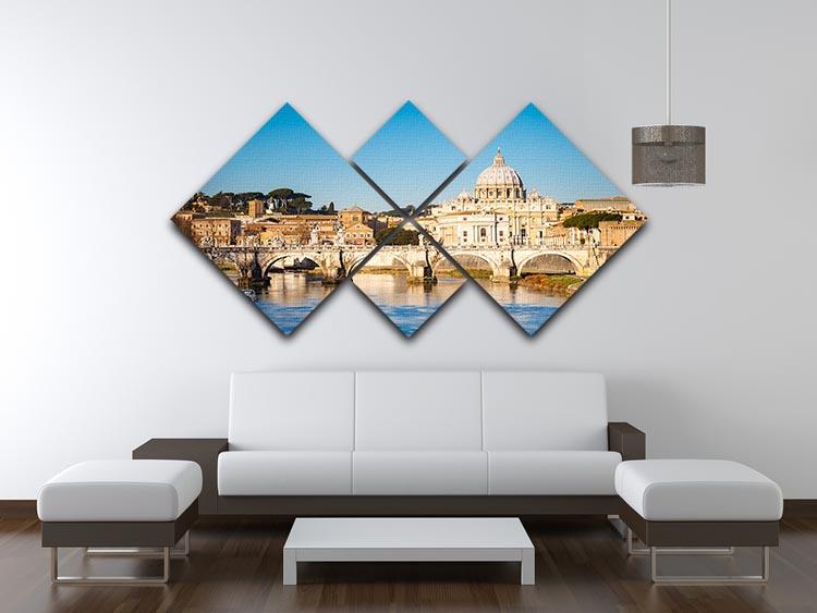 Tiber and St Peter s cathedral 4 Square Multi Panel Canvas  - Canvas Art Rocks - 3