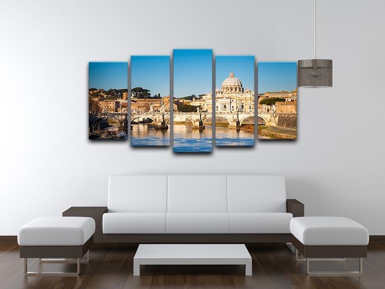 Tiber and St Peter s cathedral 5 Split Panel Canvas  - Canvas Art Rocks - 3