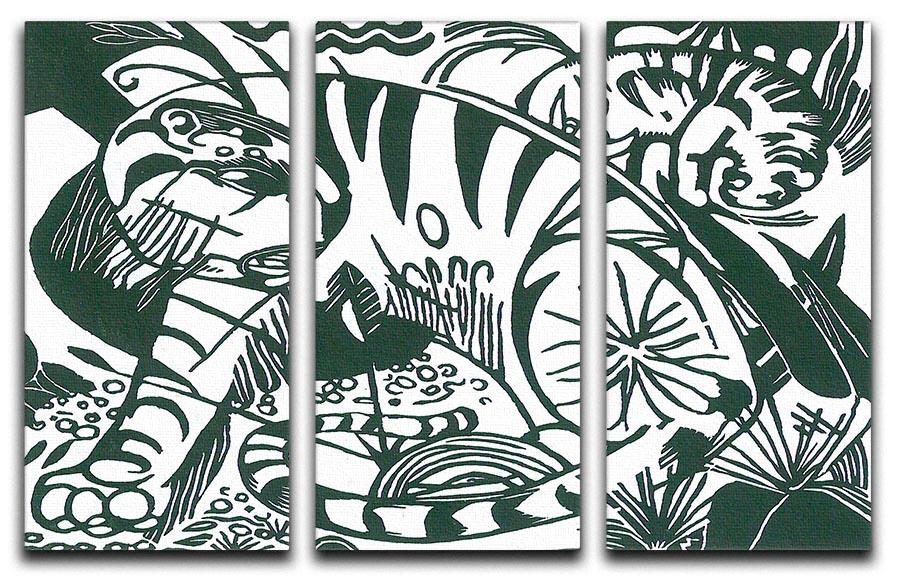 Tiger by Franz Marc 3 Split Panel Canvas Print - Canvas Art Rocks - 1