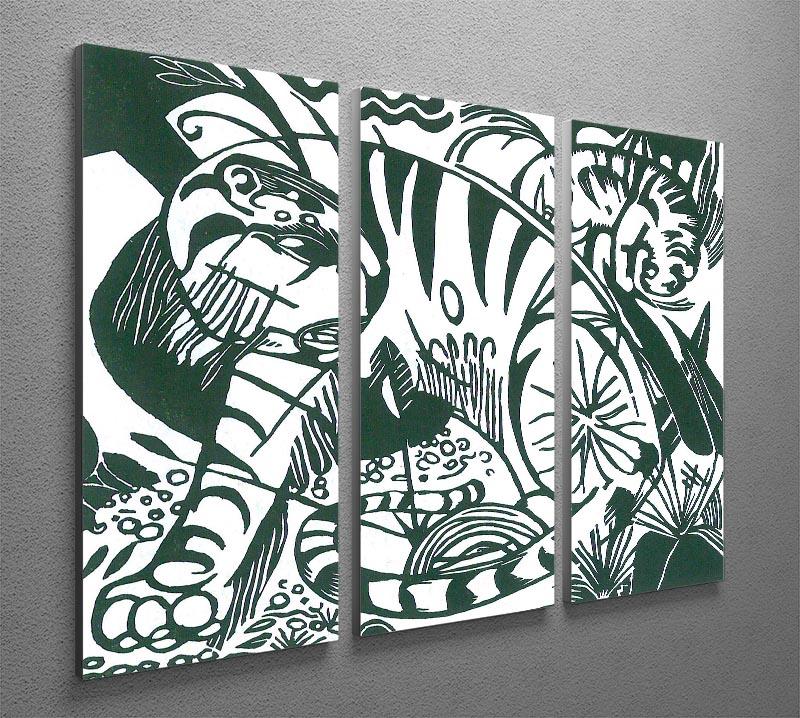 Tiger by Franz Marc 3 Split Panel Canvas Print - Canvas Art Rocks - 2
