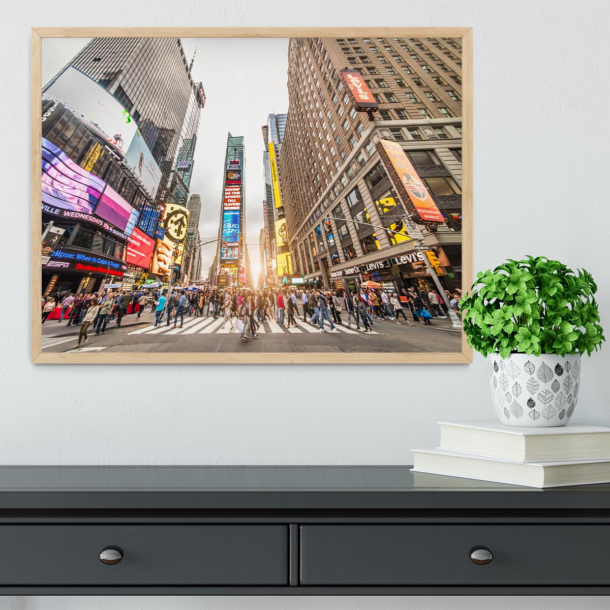 Times Square at sunset Framed Print - Canvas Art Rocks - 4