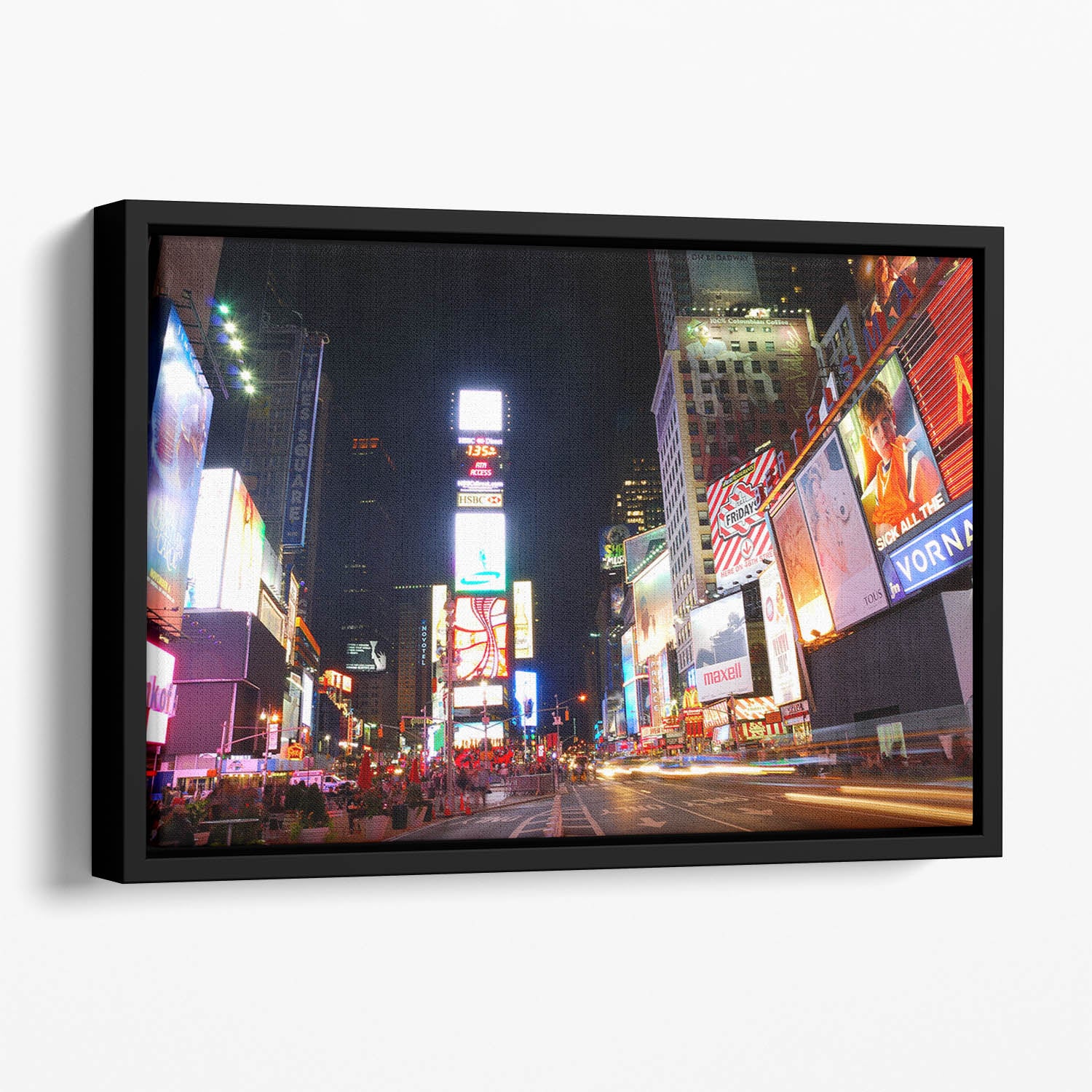 Times Square featured with Broadway Theaters Floating Framed Canvas