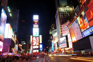 Times Square featured with Broadway Theaters Wall Mural Wallpaper - Canvas Art Rocks - 1