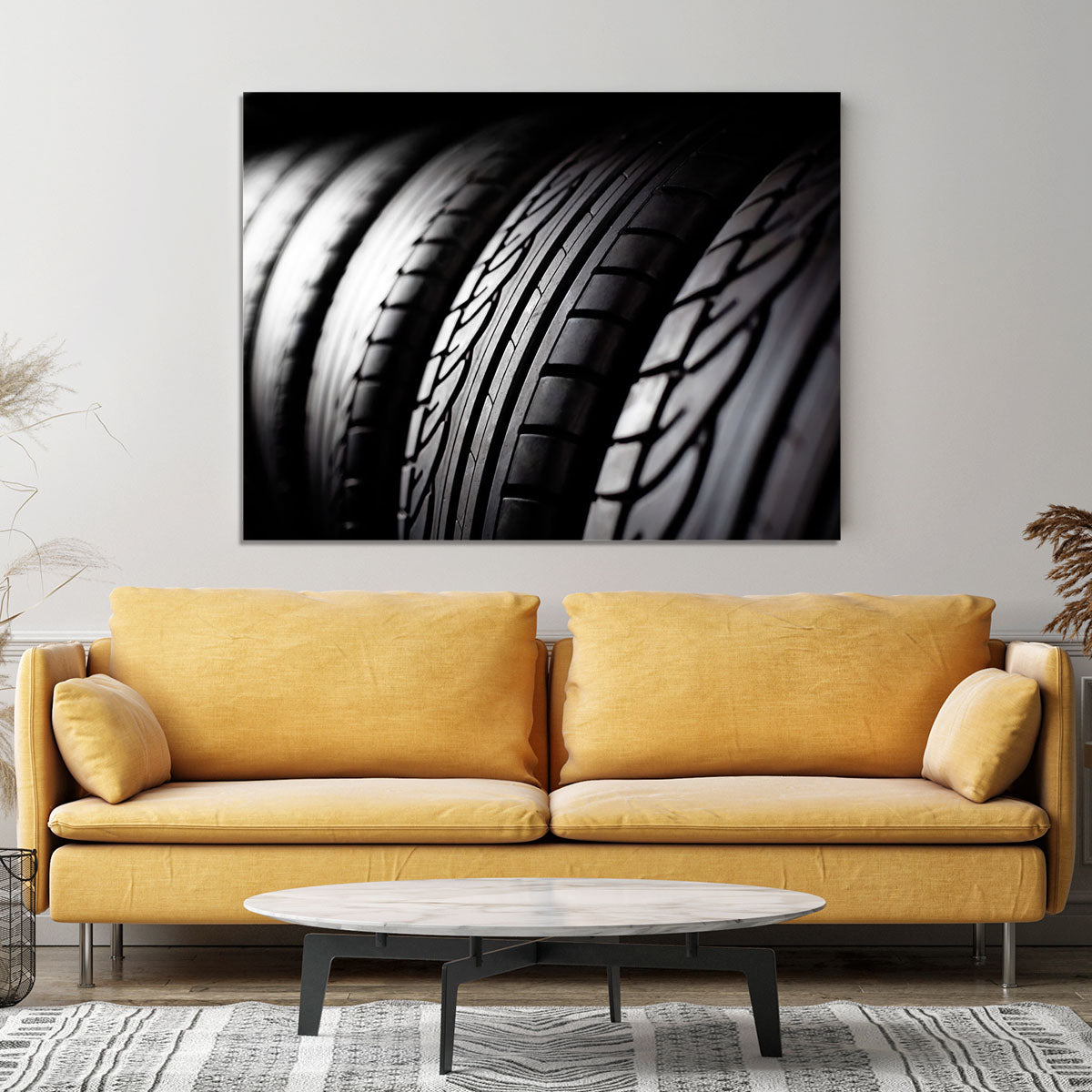 Tire stack background Canvas Print or Poster - Canvas Art Rocks - 4