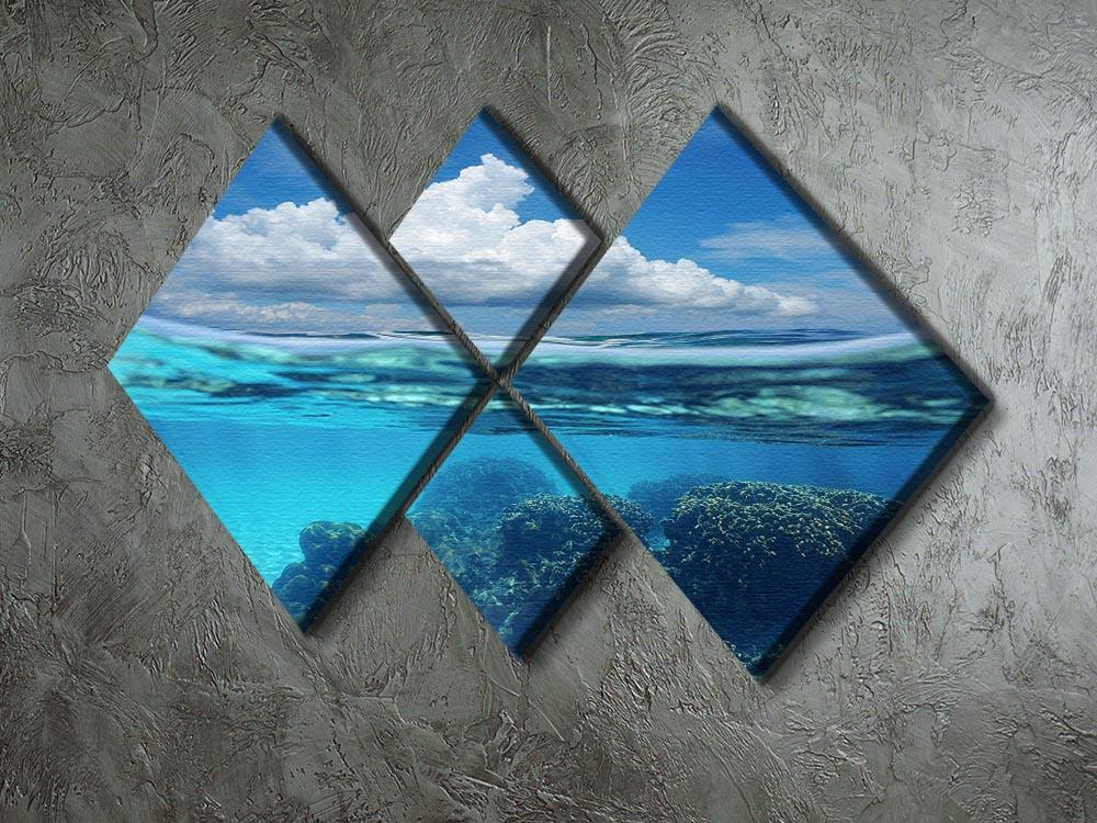 Top half with blue sky and cloud 4 Square Multi Panel Canvas  - Canvas Art Rocks - 2