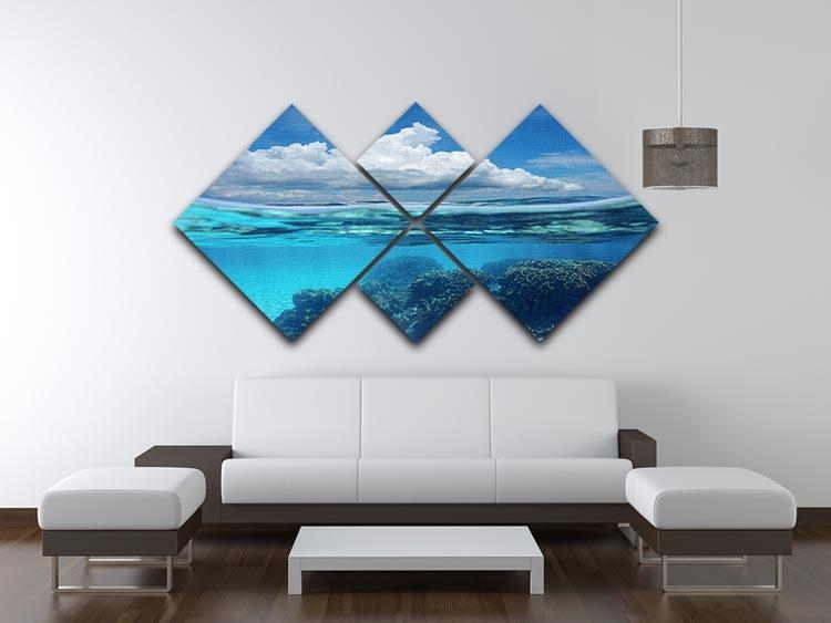 Top half with blue sky and cloud 4 Square Multi Panel Canvas  - Canvas Art Rocks - 3