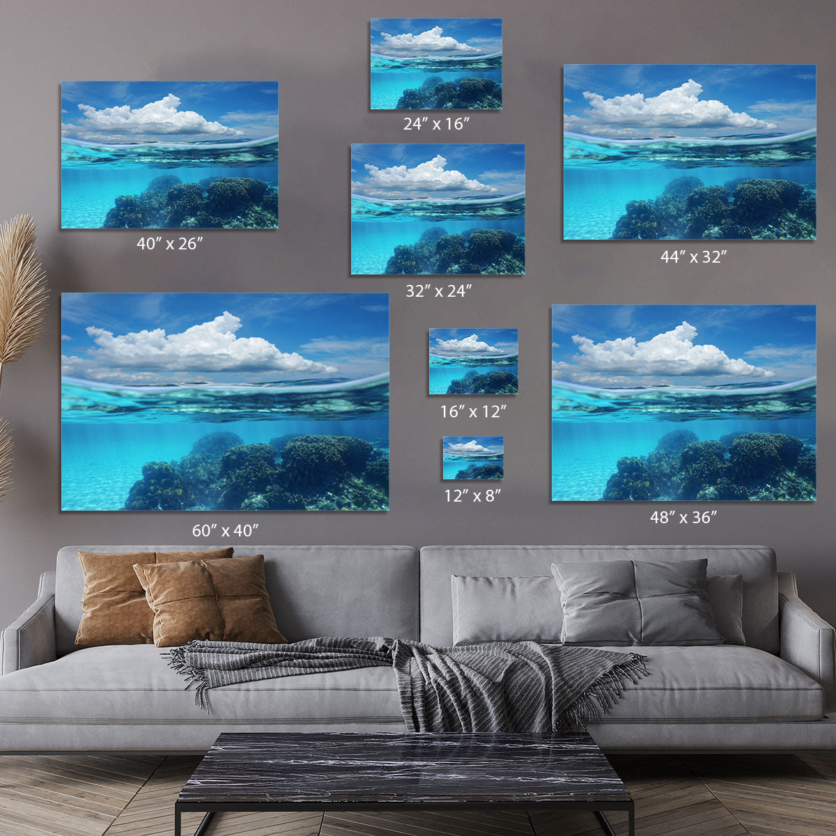 Top half with blue sky and cloud Canvas Print or Poster - Canvas Art Rocks - 7