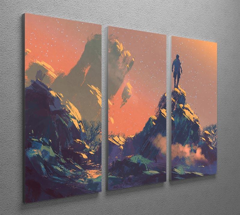 Top of the hill watching the stars 3 Split Panel Canvas Print - Canvas Art Rocks - 2