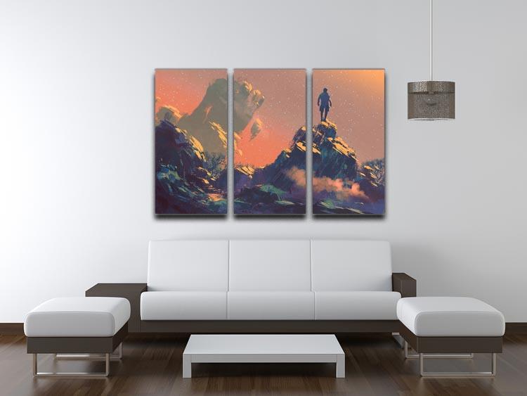 Top of the hill watching the stars 3 Split Panel Canvas Print - Canvas Art Rocks - 3