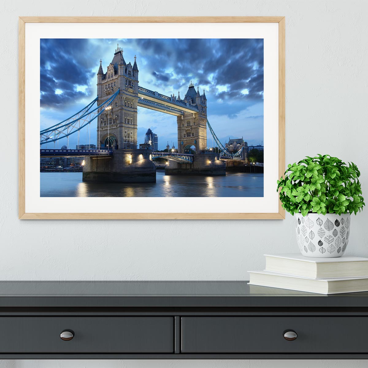 Tower Bridge in the evening Framed Print - Canvas Art Rocks - 3