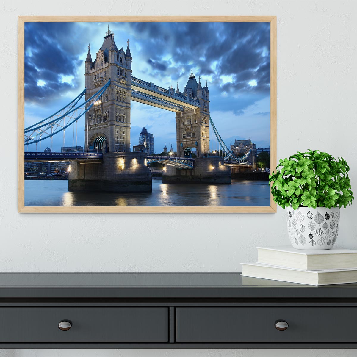 Tower Bridge in the evening Framed Print - Canvas Art Rocks - 4