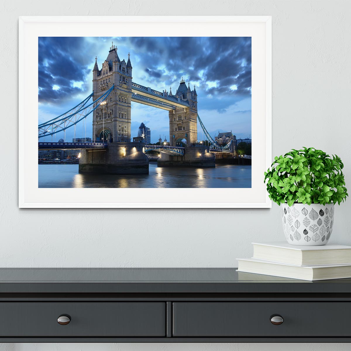 Tower Bridge in the evening Framed Print - Canvas Art Rocks - 5
