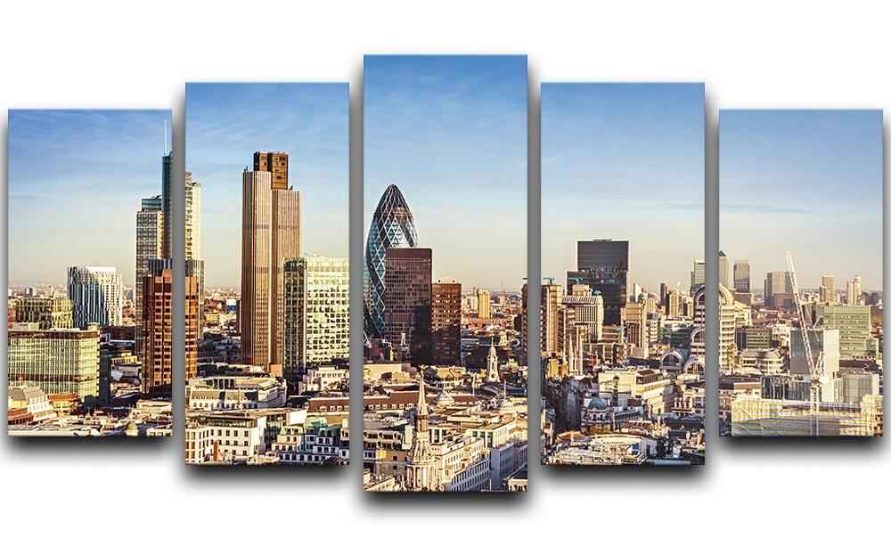 Tower Lloyds of London and Canary Wharf 5 Split Panel Canvas  - Canvas Art Rocks - 1