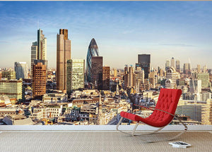 Tower Lloyds of London and Canary Wharf Wall Mural Wallpaper - Canvas Art Rocks - 2