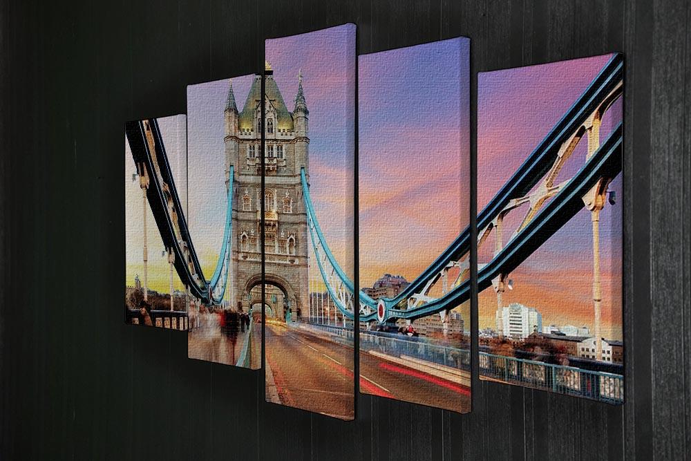Tower bridge Motion 5 Split Panel Canvas  - Canvas Art Rocks - 2