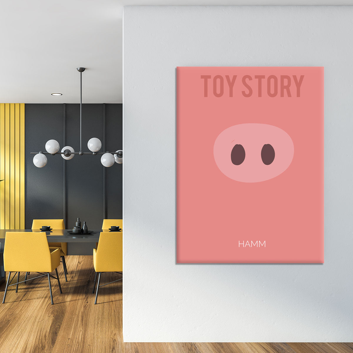 Toy Story Hamm Minimal Movie Canvas Print or Poster - Canvas Art Rocks - 4