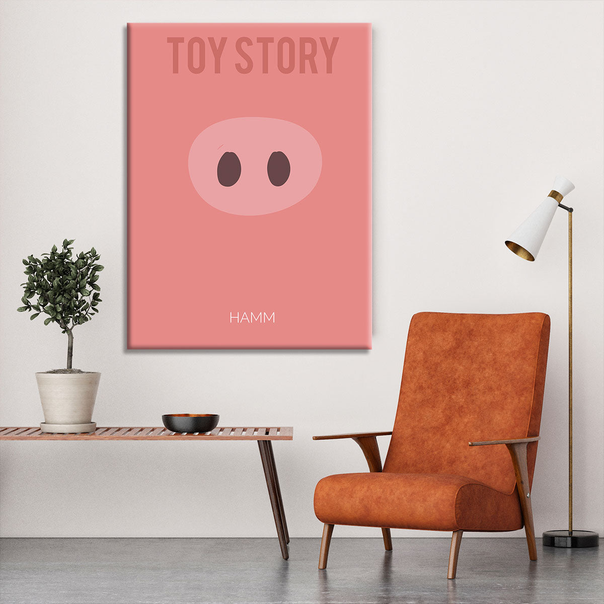 Toy Story Hamm Minimal Movie Canvas Print or Poster - Canvas Art Rocks - 6