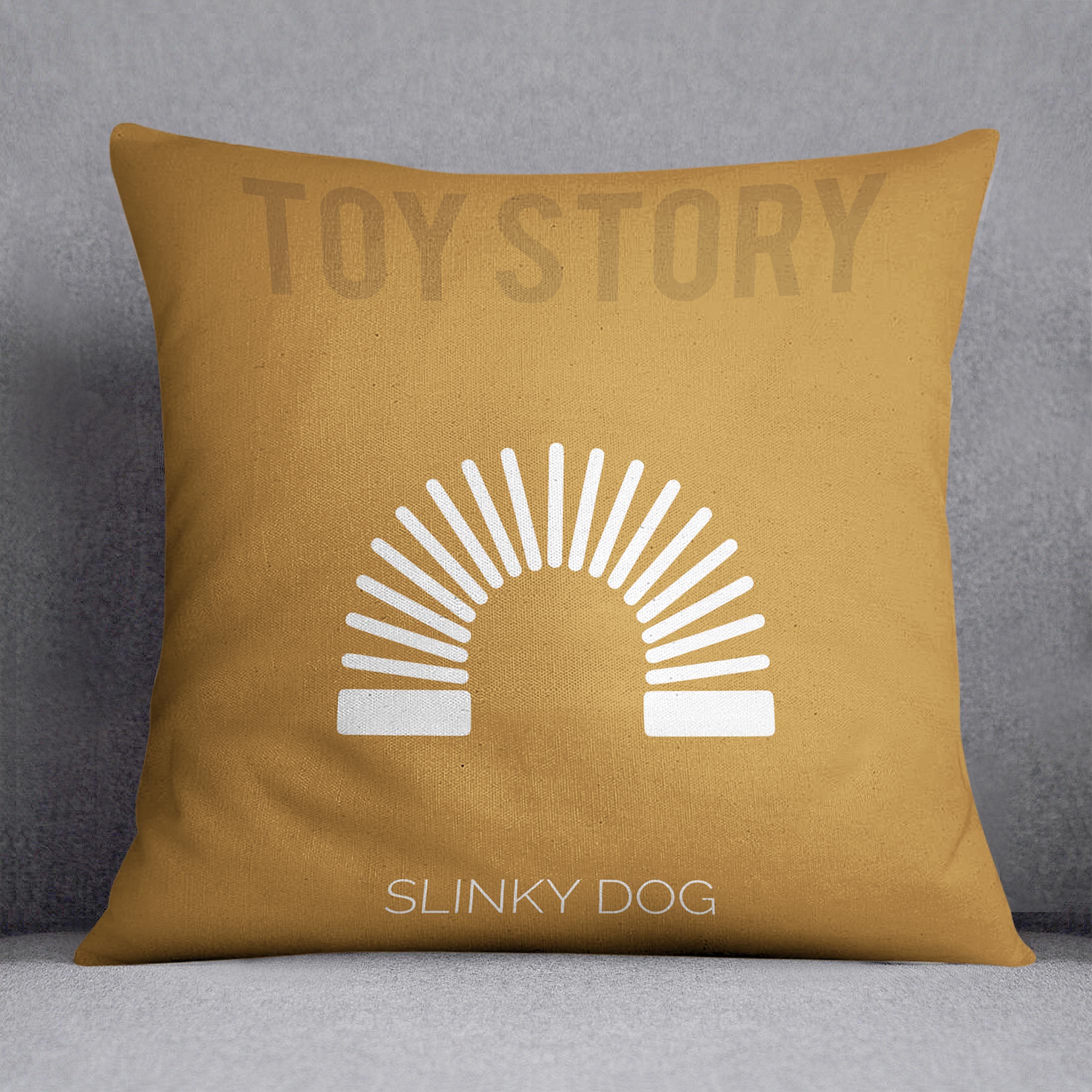 Toy Story Slinky Dog Minimal Movie Cushion - Canvas Art Rocks - 1