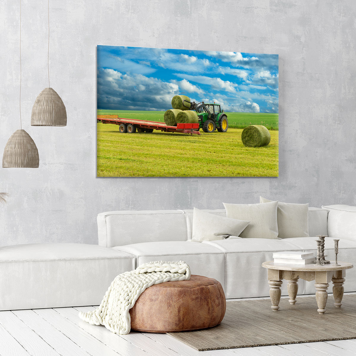 Tractor and trailer with hay bales Canvas Print or Poster - Canvas Art Rocks - 6