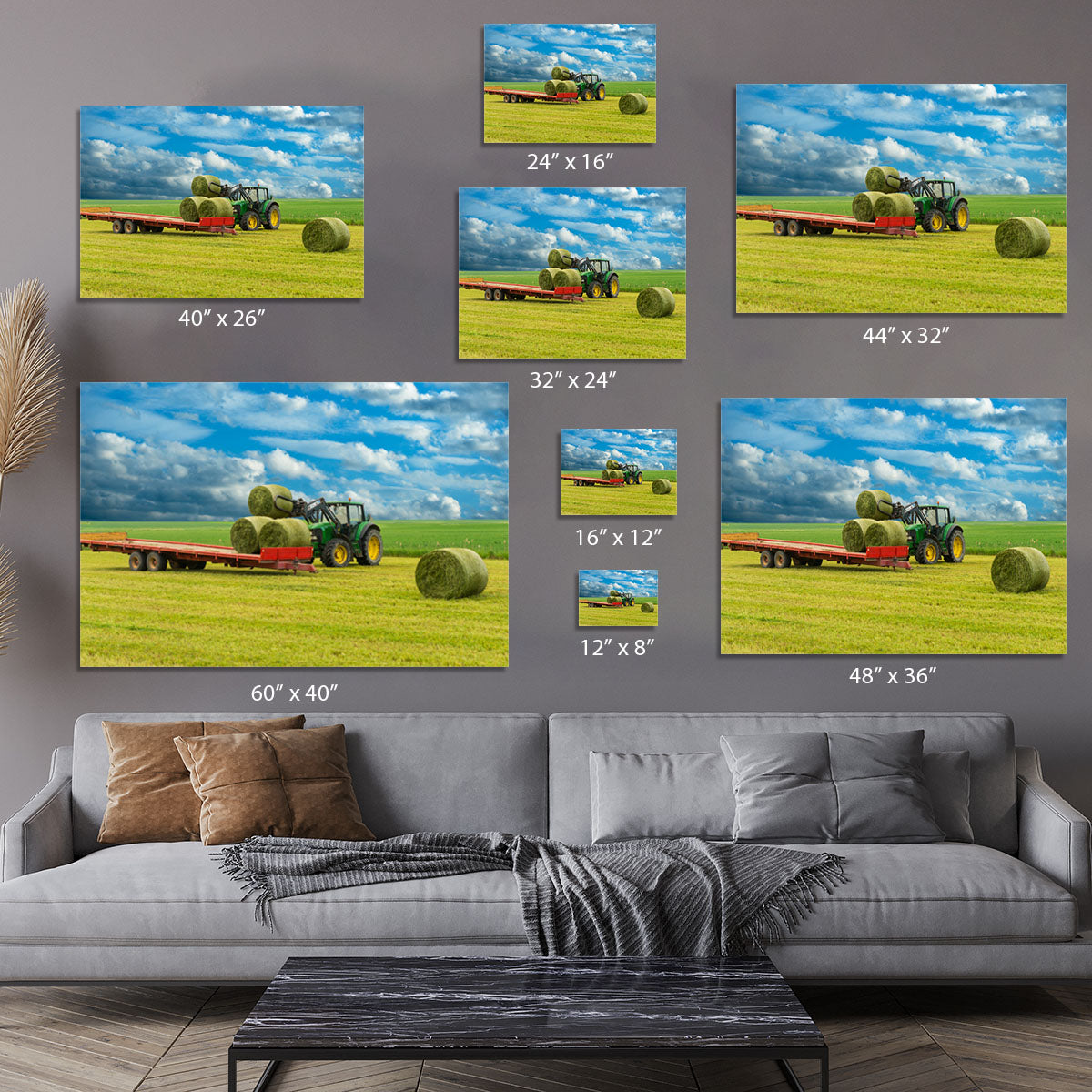 Tractor and trailer with hay bales Canvas Print or Poster - Canvas Art Rocks - 7