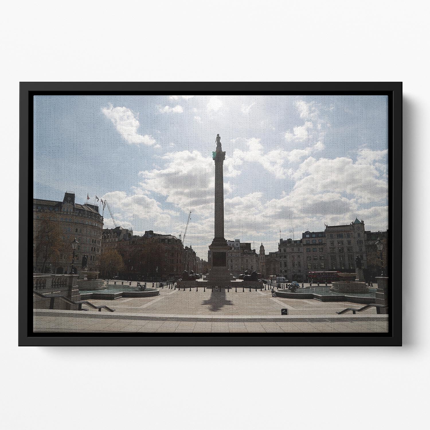 Trafalgar Square London under Lockdown 2020 Floating Framed Canvas - Canvas Art Rocks - 2