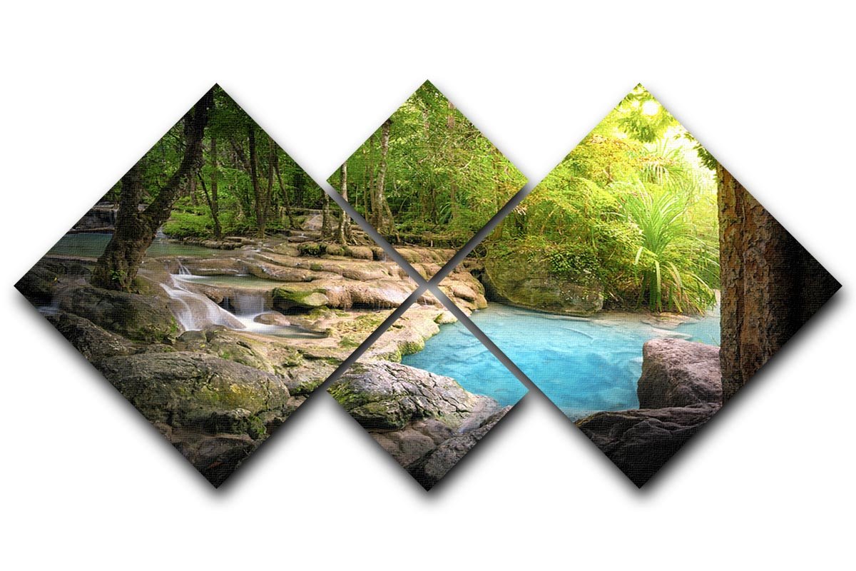 Tranquil and peaceful nature 4 Square Multi Panel Canvas  - Canvas Art Rocks - 1