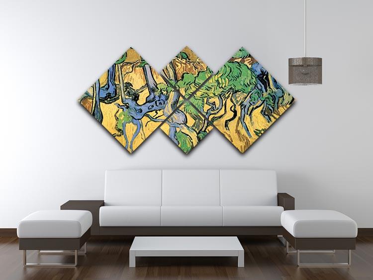 Tree Roots and Trunks by Van Gogh 4 Square Multi Panel Canvas - Canvas Art Rocks - 3