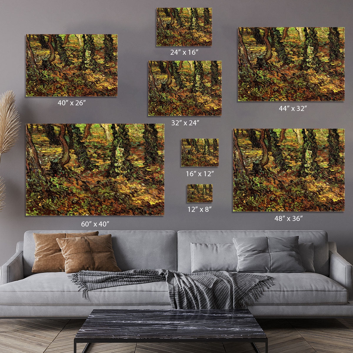 Tree Trunks with Ivy by Van Gogh Canvas Print or Poster - Canvas Art Rocks - 7