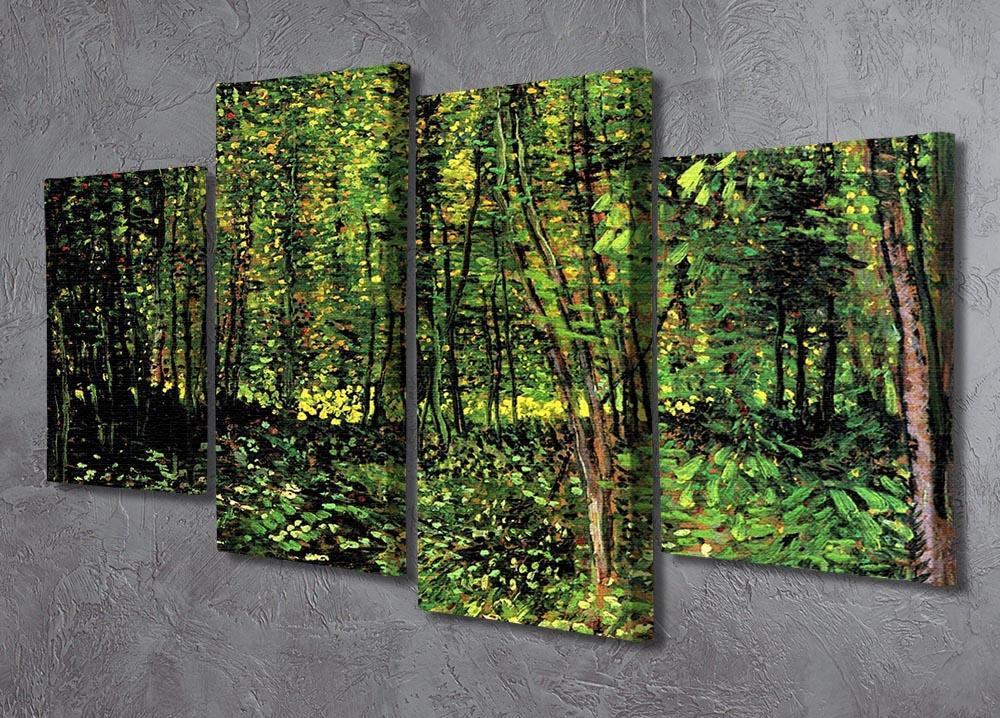 Trees and Undergrowth 2 by Van Gogh 4 Split Panel Canvas - Canvas Art Rocks - 2