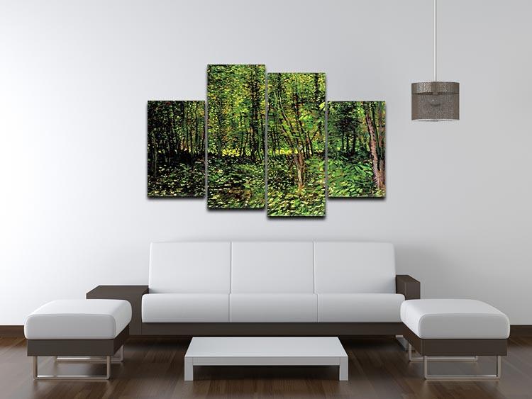Trees and Undergrowth 2 by Van Gogh 4 Split Panel Canvas - Canvas Art Rocks - 3