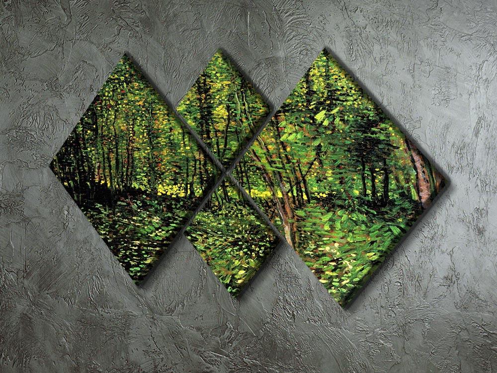 Trees and Undergrowth 2 by Van Gogh 4 Square Multi Panel Canvas - Canvas Art Rocks - 2