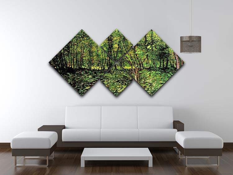 Trees and Undergrowth 2 by Van Gogh 4 Square Multi Panel Canvas - Canvas Art Rocks - 3