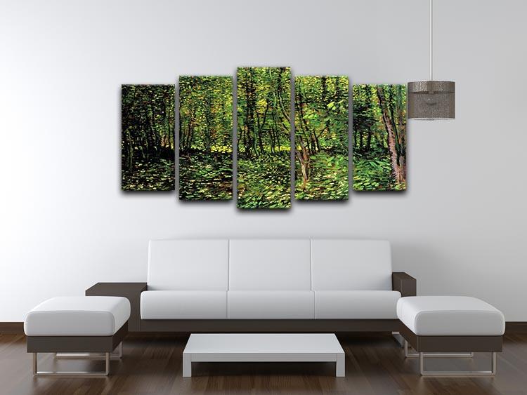 Trees and Undergrowth 2 by Van Gogh 5 Split Panel Canvas - Canvas Art Rocks - 3