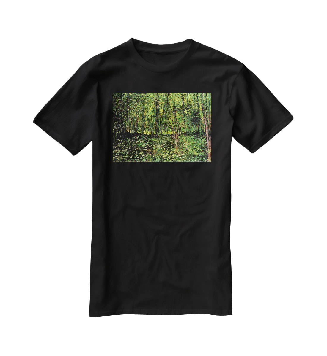 Trees and Undergrowth 2 by Van Gogh T-Shirt - Canvas Art Rocks - 1