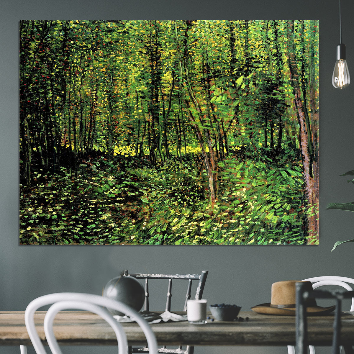 Trees and Undergrowth 2 by Van Gogh Canvas Print or Poster - Canvas Art Rocks - 3