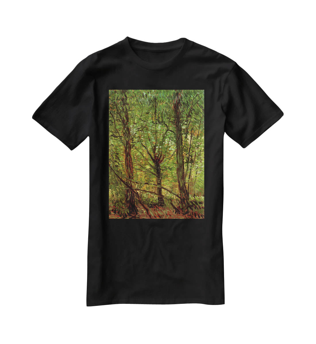 Trees and Undergrowth by Van Gogh T-Shirt - Canvas Art Rocks - 1