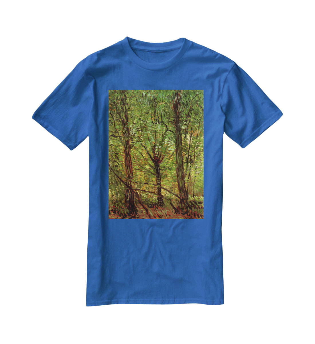Trees and Undergrowth by Van Gogh T-Shirt - Canvas Art Rocks - 2