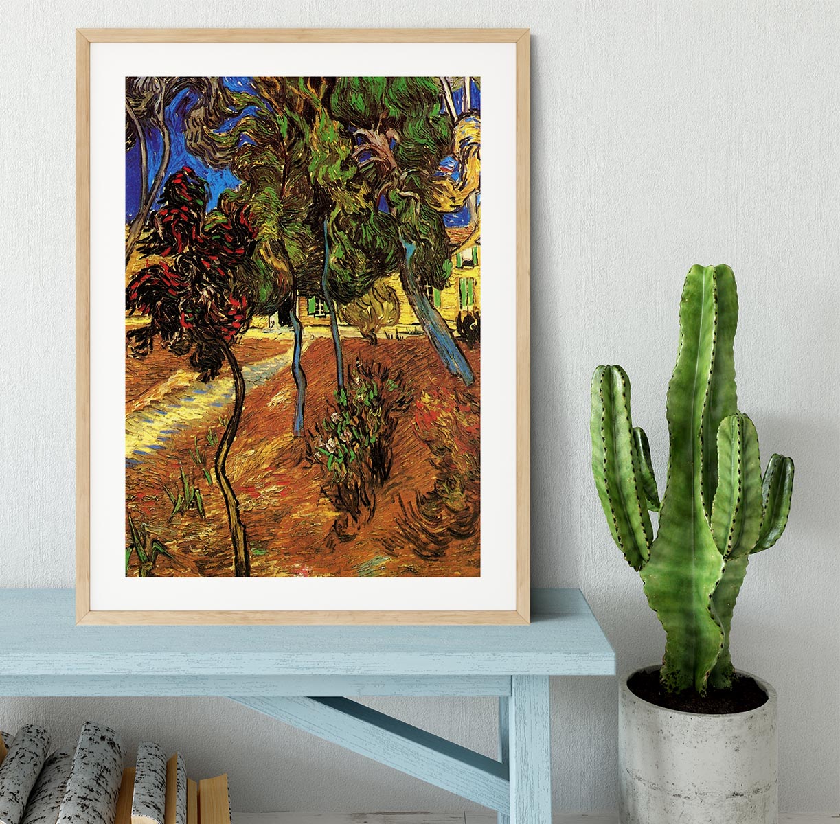 Trees in the Garden of Saint-Paul Hospital 2 by Van Gogh Framed Print - Canvas Art Rocks - 3