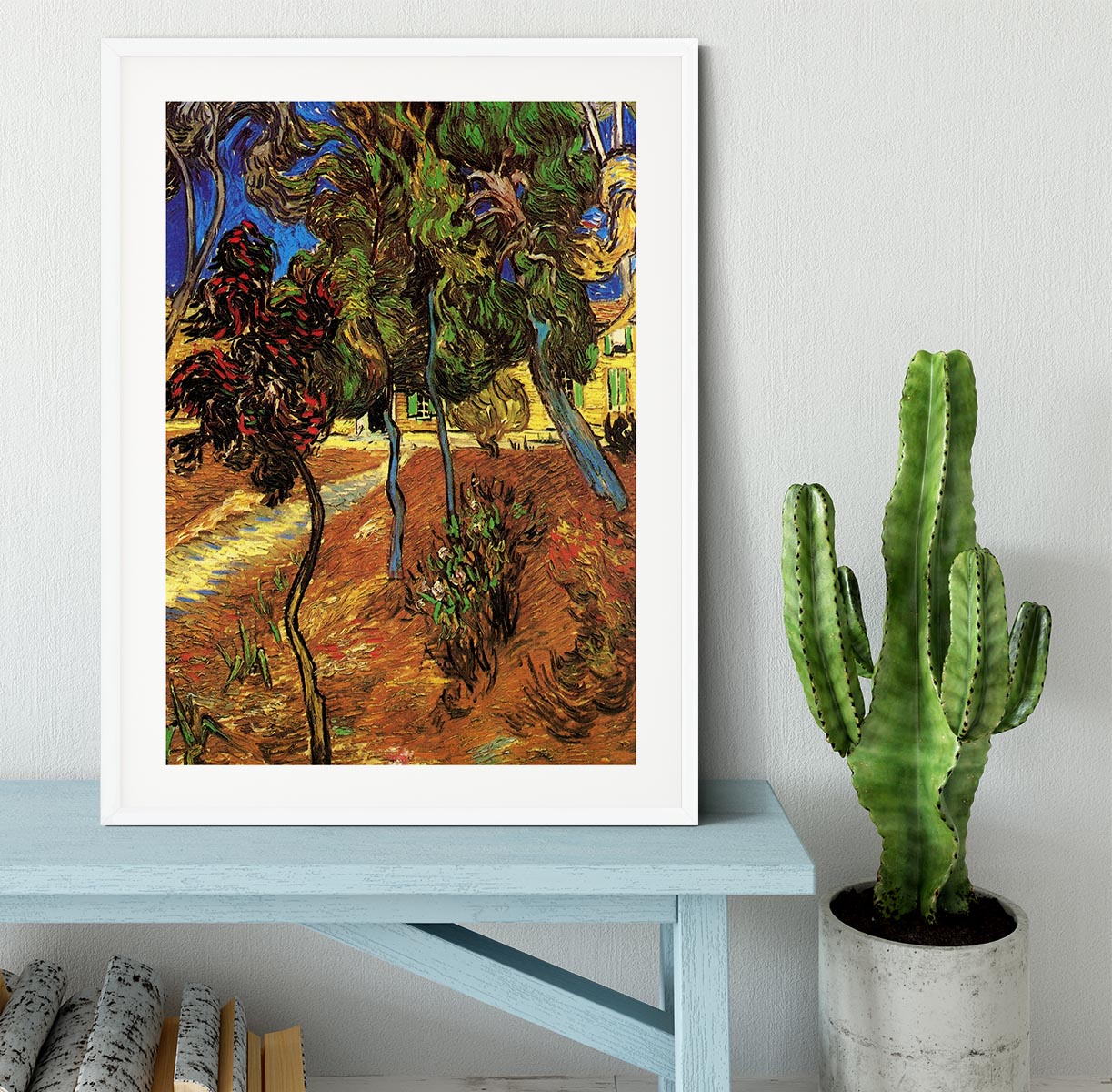 Trees in the Garden of Saint-Paul Hospital 2 by Van Gogh Framed Print - Canvas Art Rocks - 5